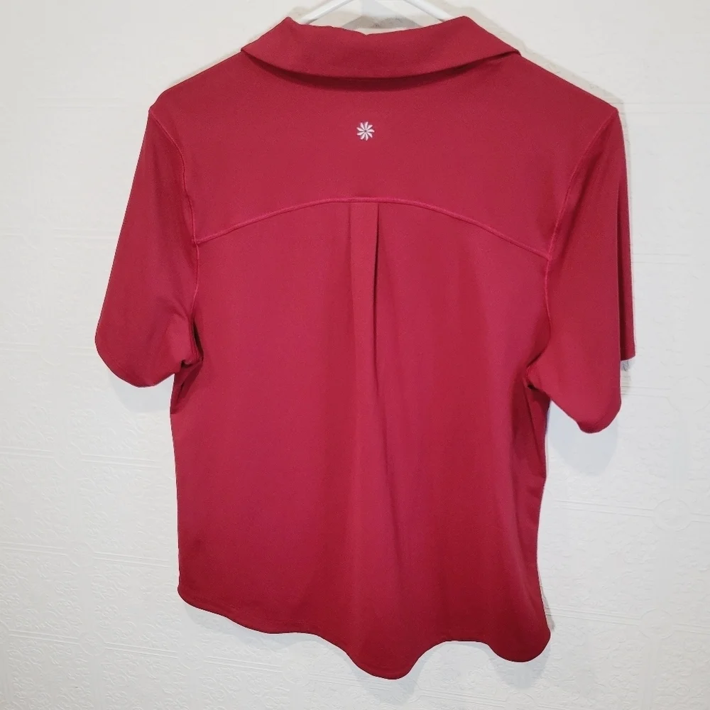 Athleta Advantage Red Polo Shot Sleeve Top - Picture 5 of 6